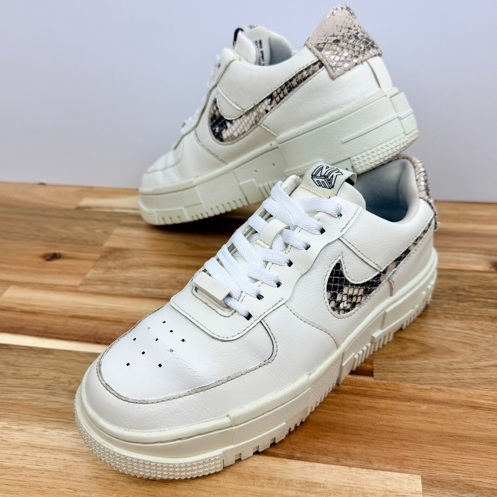 Nike Air Force 1 Pixel Sail Desert Sand Snakeskin CV8481-101 Womens 7 - Picture 10 of 10